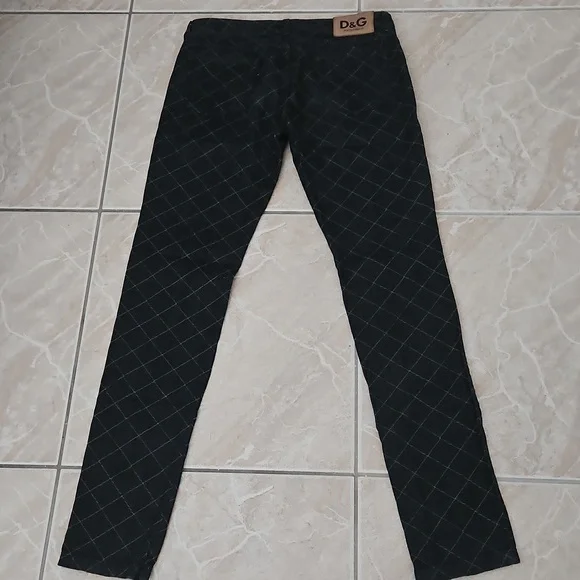 Dark Denim and Tan Stiching Patterned Pants - Picture 5 of 7